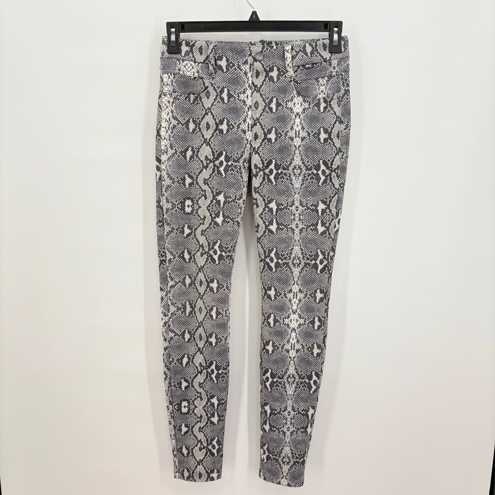 Liverpool‎ Skinny Pants Womens 4 Whisper White Grey Snakeskin Print LM2349Z95